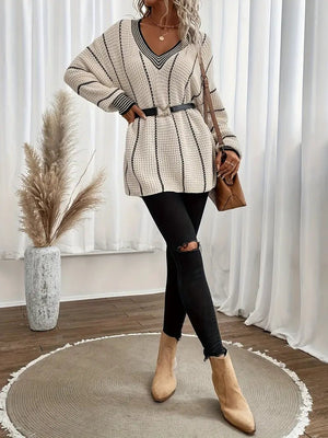 Liora Paris™ | Pull Rayé Décontracté à Manches Longues - LUNAEVE