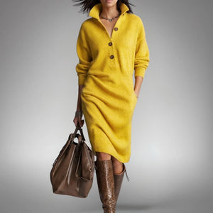 Constance™ | Robe en tricot douce avec boutons - LUNAEVE