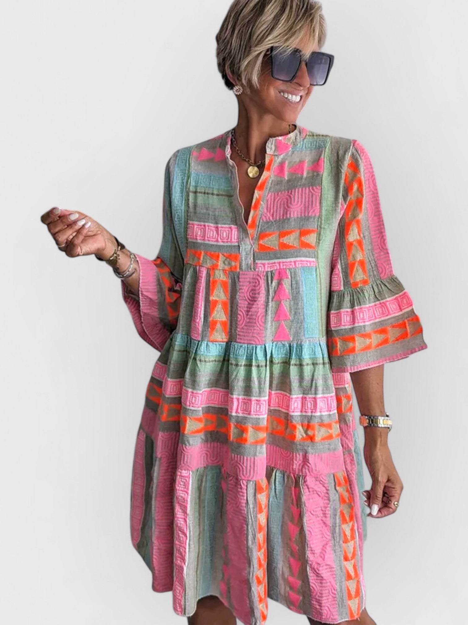 Jeanne™ | Robe swing à volants bohème - LUNAEVE