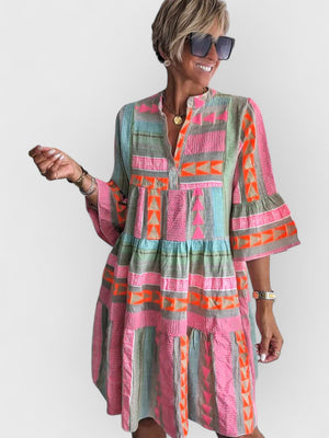 Jeanne™ | Robe swing à volants bohème - LUNAEVE