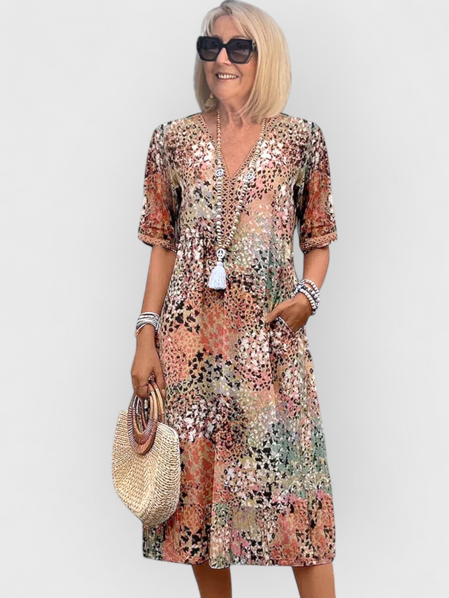 Léonie™ | Robe mi - longue vibrante - LUNAEVE