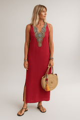 Lina™ | Robe d’Été en Lin, Style Bohème Chic - LUNAEVE