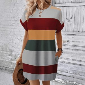 MAËLIA™ | Robe Rayée Décontractée - LUNAEVE