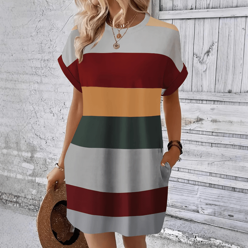 MAËLIA™ | Robe Rayée Décontractée - LUNAEVE