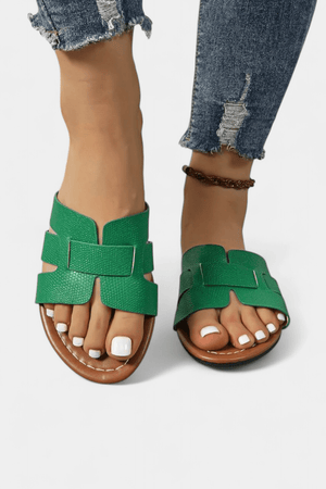 Sylvie™ | Sandales Plates au Design Classique avec Découpe Géométrique - LUNAEVE